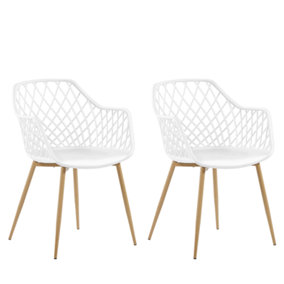 Dining Chair Set of 2 White NASHUA