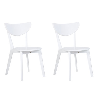 Dining Chair Set of 2 White ROXBY