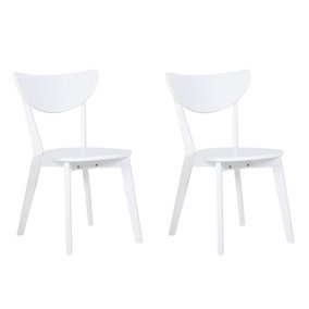 Dining Chair Set of 2 White ROXBY