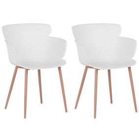 Dining Chair Set of 2 White SUMKLEY