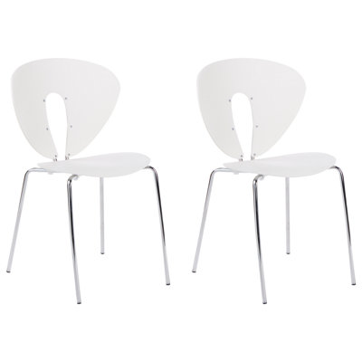 Dining Chair Set of 2 White TRACY