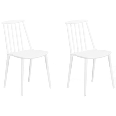 Dining Chair Set of 2 White VENTNOR