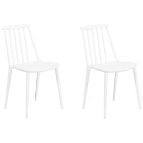 Dining Chair Set of 2 White VENTNOR