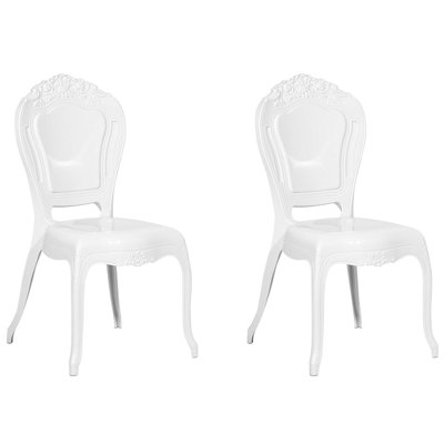 Dining Chair Set of 2 White VERMONT