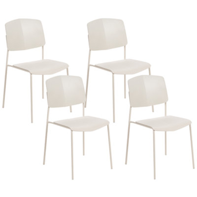 Dining Chair Set of 4 Beige ASTORIA