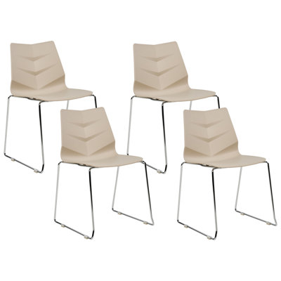 Dining Chair Set of 4 Beige HARTLEY