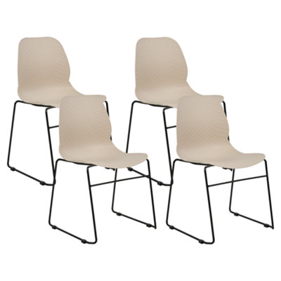 Dining Chair Set of 4 Beige PANORA