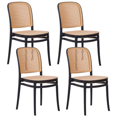 Dining Chair Set of 4 Beige PLOSE