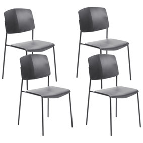 Dining Chair Set of 4 Black ASTORIA