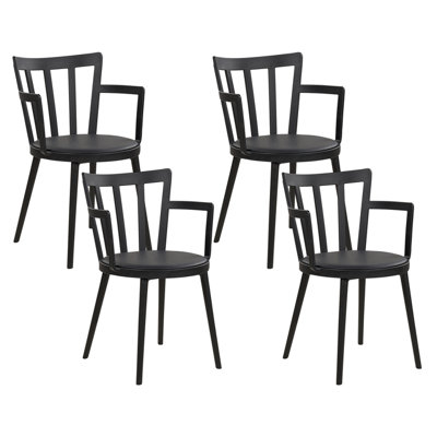 Dining Chair Set of 4 Black MORILL