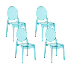 Dining Chair Set of 4 Blue MERTON