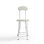 Dining Chair Set of 4 Compact White Wooden Folding Dining Chairs with Metal Legs