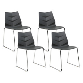 Dining Chair Set of 4 Dark Grey HARTLEY