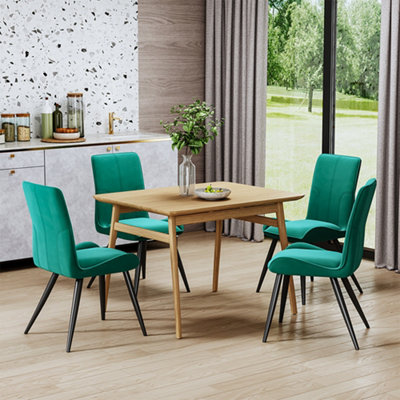 Upholstered green deals dining chairs