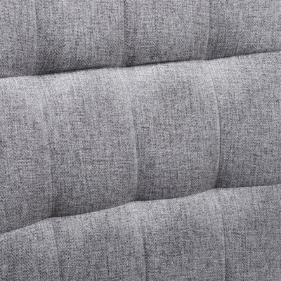 Dining Chair Set of 4 Grey Linen Fabric Dining Chairs with Metal Legs ...