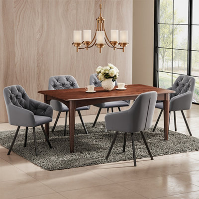 Grey tufted dining chairs deals set of 4