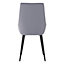 Dining Chair Set of 4 Grey Velvet Upholstered Dining Chairs with Metal Legs