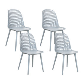 Dining Chair Set of 4 Light Blue EMORY