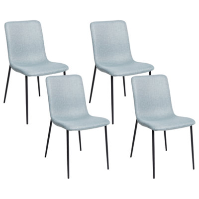 Dining Chair Set of 4 Light Blue GLENDIVE