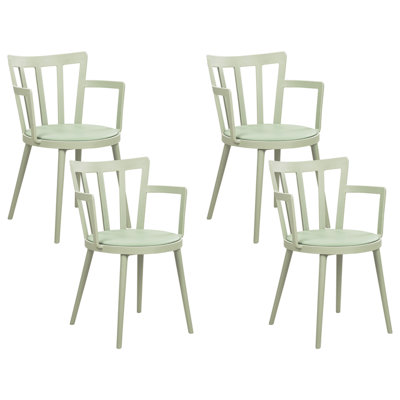 Dining Chair Set of 4 Light Green MORILL