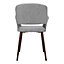 Dining Chair Set of 4 Light Grey Linen Dining Chair Armchair with Metal Legs