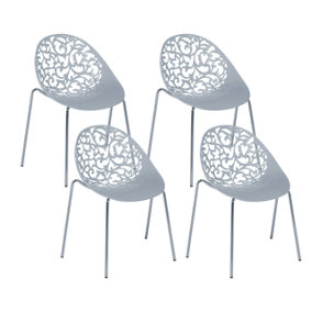 Dining Chair Set of 4 Light Grey MUMFORD