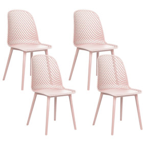 Dining Chair Set of 4 Pastel Pink EMORY