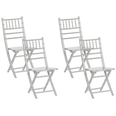 Dining Chair Set of 4 Silver MACHIAS