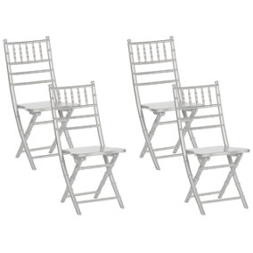 Dining Chair Set of 4 Silver MACHIAS