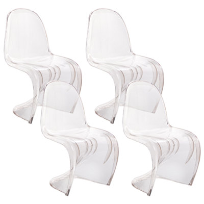 Dining Chair Set of 4 Transparent VASIA