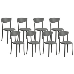 Dining Chair Set of 8 Dark Grey VIESTE