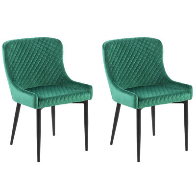 Dining Chair SOLANO Set of 2 Velvet Green