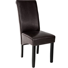 Dining chair with ergonomic seat shape - cappuccino