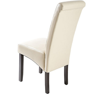 Dining chair with ergonomic seat shape - cream