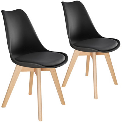 Dining Chairs Frederikke Set of 2 - padded, ergonomic shape - black