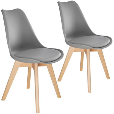 Dining Chairs Frederikke Set of 2 - padded, ergonomic shape - grey