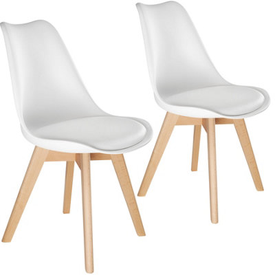 Dining Chairs Frederikke Set of 2 - padded, ergonomic shape - white