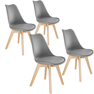 Dining Chairs Frederikke Set of 4 - padded, ergonomic shape - grey