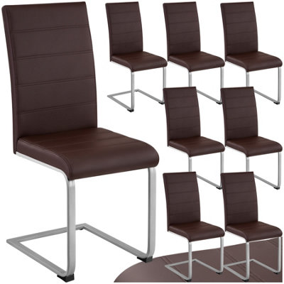 Dining Chairs Set cantilevered, high backrest, flat steel frame