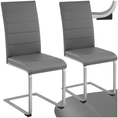 Dining Chairs Set - cantilevered, high backrest, flat steel frame ...