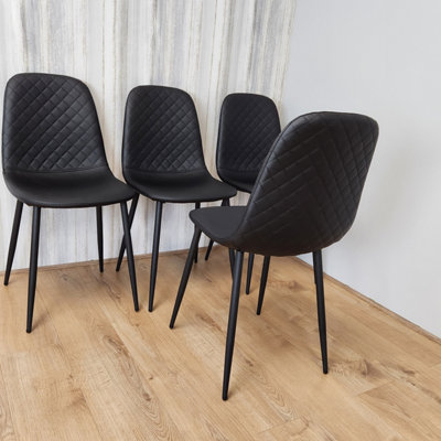 Black faux leather dining shop room chairs