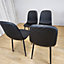 Dining Chairs Set Of 4 Faux Leather Padded Gem Black Kitchen Dining Room
