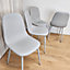 Dining Chairs Set Of 4 Faux Leather Padded Gem Grey Kitchen Dining Room