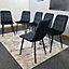 dining Chairs Set Of 6 Black Tufted Chairs Velvet Chairs