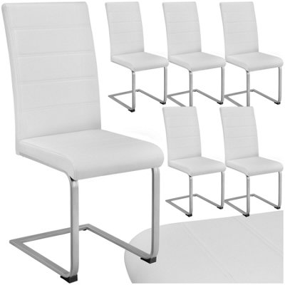 Dining Chairs Set of 6 - cantilevered, padded, high backrest, flat ...