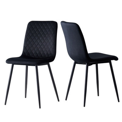 Dining Chairs Velvet Fabric Lexi Set of 2 Black by MCC