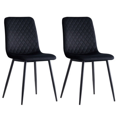 Dining Chairs Velvet Fabric Lexi Set of 2 Black by MCC