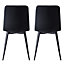 Dining Chairs Velvet Fabric Lexi Set of 2 Black by MCC