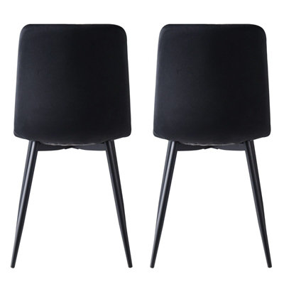 Dining Chairs Velvet Fabric Lexi Set of 2 Black by MCC