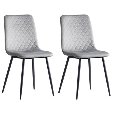 Dining Chairs Velvet Fabric Lexi Set of 2 Grey by MCC